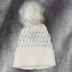 BLING BEANIE WITH PUFF BALL
